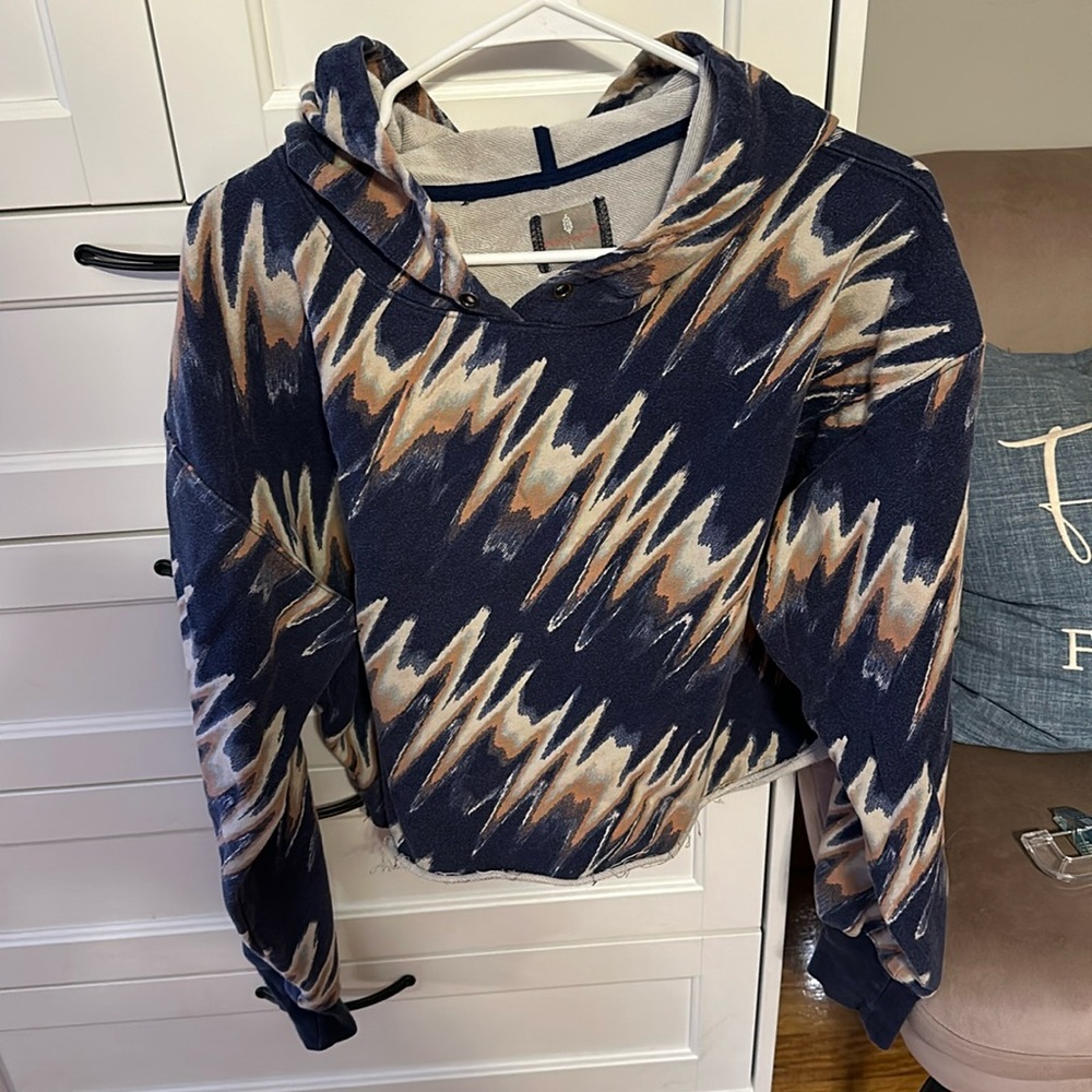 Free People Movement Cropped Chevron Hoodie
